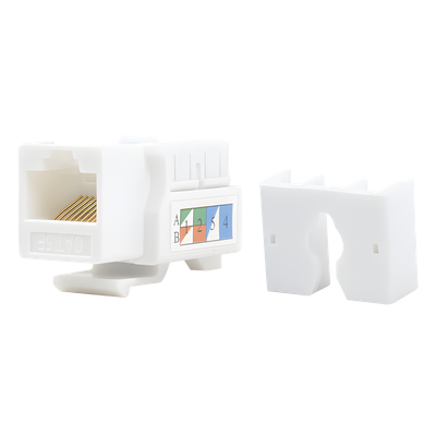 Módulo Jack Keystone Cat5e con Terminación 110 (Punchdown) para Faceplate - Color Blanco
