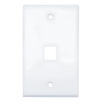 Placa de Pared (Face Plate) / 1 Puerto / Color Blanco / Caja con 20 Piezas / ABS