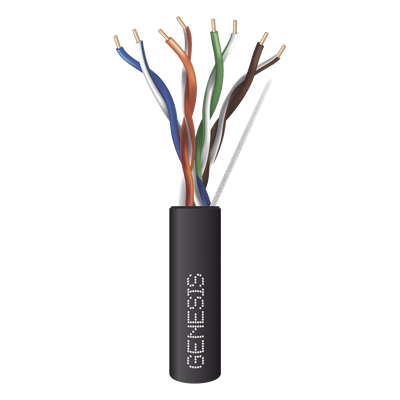 Bobina de Cable de 305 Metros (1000 Pies) / UTP Cat6 PLENUM / Color Negro / UL, CMP SPNLS / Probado a 350 MHz / Aplicaciones de CCTV / Redes de Datos / IP Megapixel / Control RS485