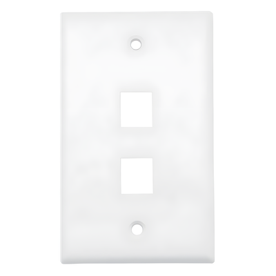 Placa de Pared (Face Plate) / 2 Puertos / Color Blanco / Caja con 20 Piezas / ABS