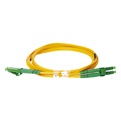 Jumper de Fibra Óptica Monomodo 9/125 LC/APC-LC/APC Duplex PVC, 2.0 mm, Amarillo, 2 Metros (6.56 Pies)