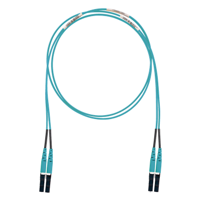 Jumper de Fibra Optica Multimodo 50/125 OM3, LC-LC Duplex, LSZH (Cero Halógenos), Color Aqua, 3 Metros (9.84 Pies)