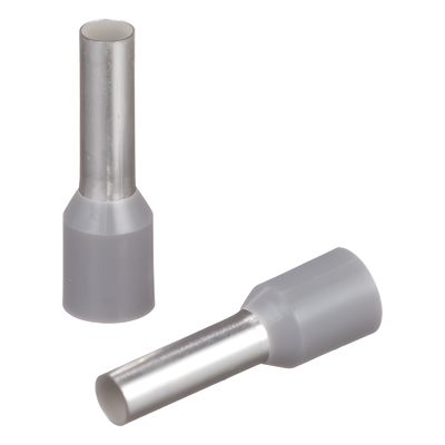 Ferrule Aislado PAN-TERM para Cable  12 AWG, Largo 17.5mm, DIN Color Gris. Paquete 500 Piezas