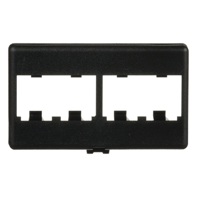 Placa de Mobiliario Modular Estándar, Salidas Para 4 Puertos Mini-Com, Color Negro