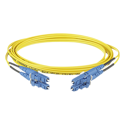 Jumper de Fibra Optica Monomodo 9/125 OS2, LC-LC Duplex, OFNR (Riser), Color Amarillo, 5 Metros (16.40 Pies)