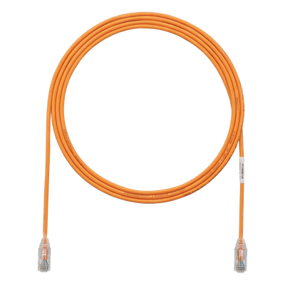 Cable de Parcheo TX6, UTP Cat6, Diámetro Reducido (28AWG), Color Narnaja, 0.30 Metros (1 Pie)