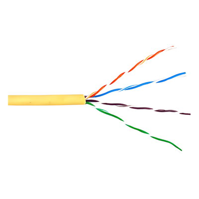 Bobina de Cable de 305 Metros (1000 Pies) UTP Cat6 Riser / Color Amarillo / UL, CMR, Probado a 350 Mhz / Para Aplicaciones de CCTV, Redes de Datos, IP Megapixel, Control RS485