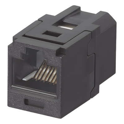 Módulo Acoplador RJ45 a RJ45, Mini-Com, Categoría 6, Color Negro