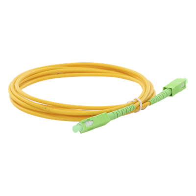 Jumper de Fibra Óptica Monomodo SC/APC-SC/APC Simplex de 3 Metros (9.84 Pies), 3mm