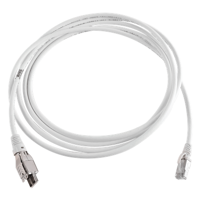 Patch Cord TERA Cat6A 1/10G Ethernet, de 4 Pares y Conector Modular, LS0H, Color Marfil, 8 Metros (26.25 Pies)
