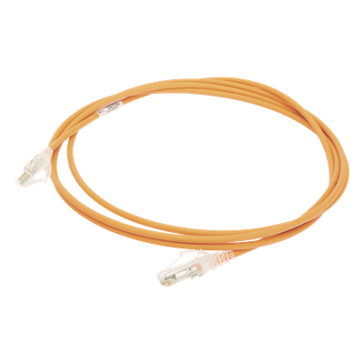 Patch Cord MC6 Modular Cat6 UTP, CM/LS0H, 2.13 Metros (7 Pies), Color Naranja, Diámetro Reducido (28AWG)