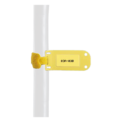 Paquete de 25 Marcadores de Identificación Autolaminados, de 33.3 x 76.2 mm, Uso Interior/Exterior, Color Amarillo