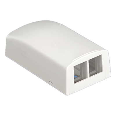 Caja de Montaje en Superficie, Para 2 Módulos Keystone, Color Marfil