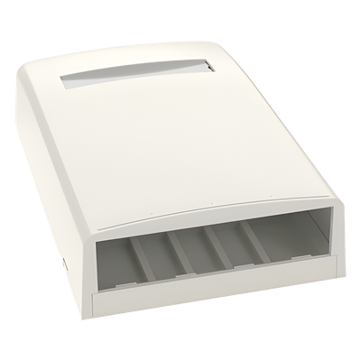 Caja de Montaje en Superficie, Para 4 Módulos Mini-Com, Color Blanco Mate