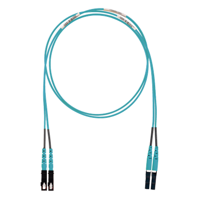 Jumper de Fibra Optica Multimodo 50/125 OM3, LC-SC Duplex, LSZH (Cero Halógenos), Color Aqua, 2 Metros (6.56 Pies)