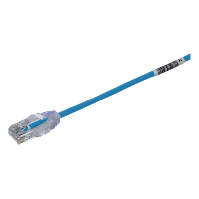 Cable de Parcheo TX6, UTP Cat6, Diámetro Reducido (28AWG), Color Azul, 0.5 Metros (1.64 Pies)