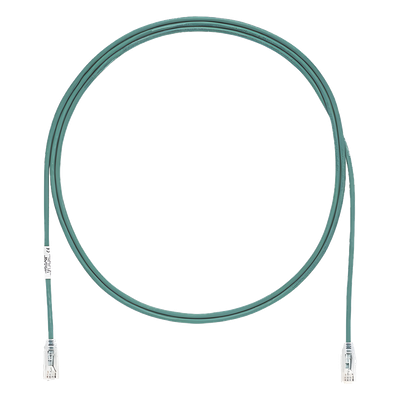 Cable de Parcheo TX6, UTP Cat6, Diámetro Reducido (28AWG), Color Verde, 6.1 Metros (20 Pies)