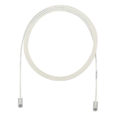 Cable de Parcheo UTP Cat6A, CM/LSZH, Diámetro Reducido (28AWG), Color Blanco Mate, 4.57 Metros (15 Pies)