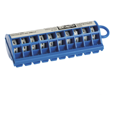 Dispensador de Etiquetas Marcadoras, Con Rollos Pre-Impresos con Números 0-9, de 2.4 Metros (7.87 Pies), Color Blanco