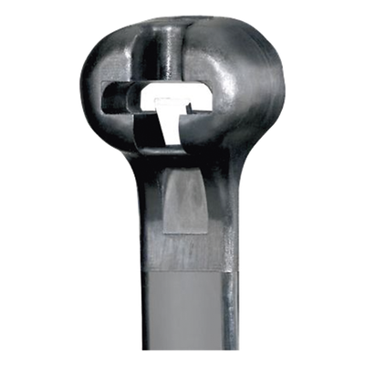 Cincho de Nylon 6.6 Dome-Top®, Con Lengüeta de Bloqueo de Acero Inoxidable, 305 mm largo x 4.7mm ancho, Color Negro, Exterior Resistente a Rayos UV, Paquete de 1000pz