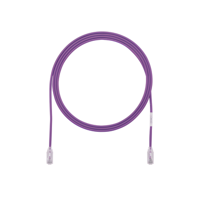 Cable de Parcheo TX6, UTP Cat6, Diámetro Reducido (28AWG), Color Violeta, 0.3 Metros (1 Pie)