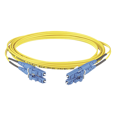 Jumper de Fibra Optica Monomodo 9/125 OS2, LC-LC Duplex, OFNR (Riser), Color Amarillo, 12 Metros (39.37 Pies)