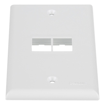 Placa de Pared Vertical, Salida Para 2 Puertos Keystone, Color Blanco