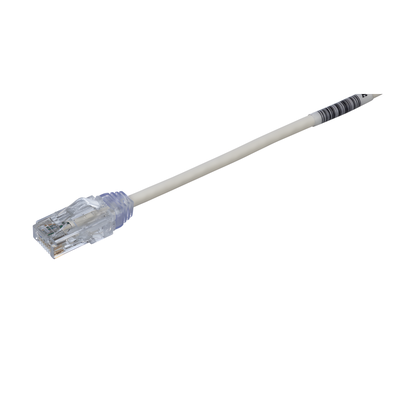 Cable de Parcheo TX6, UTP Cat6, Diámetro Reducido (28AWG), Color Blanco, 20 cm (7.87 pulgadas)