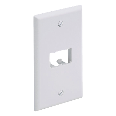 Placa de Pared Vertical Clásica, Salida Para 2 Puertos Mini-Com, Color Blanco