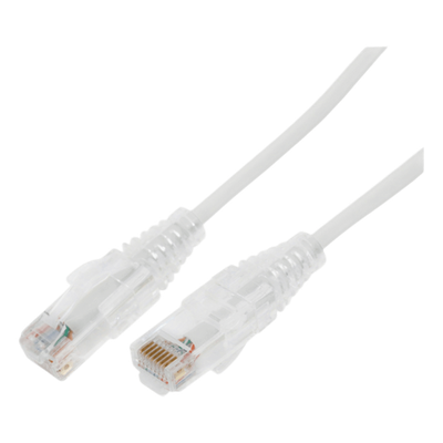 Cable de Parcheo Slim UTP Cat6A - 7 Metros (22.97 Pies) Blanco, Diámetro Reducido (28 AWG)