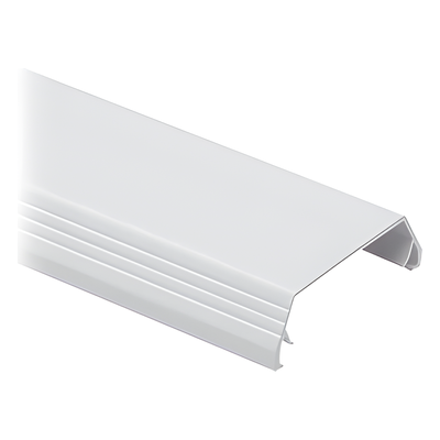 Cubierta (Tapa) tipo bisagra para canaleta T-45, de PVC rígido, 60.3 x 19.1 x 2438.4 mm, Color Blanco Mate