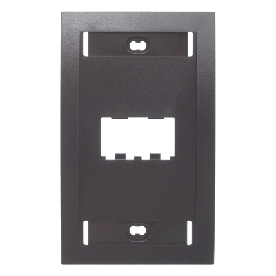 Placa de Pared Vertical Ejecutiva, Salida de 2 Puertos Mini-Com, Con Espacios Para Etiquetas, Color Negro