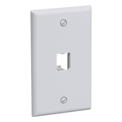 Placa de Pared Vertical Clásica, Salida Para 1 Puerto Mini-Com, Color Blanco