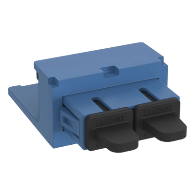 Módulo Acoplador SC Duplex, para Fibra Óptica Monomodo OS1/OS2, Tipo Mini-Com, Color Azul