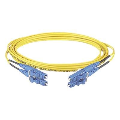 Jumper de Fibra Optica Monomodo 9/125 OS2, LC-LC Duplex, OFNR (Riser), Color Amarillo, 20 Metros (65.62 Pies)