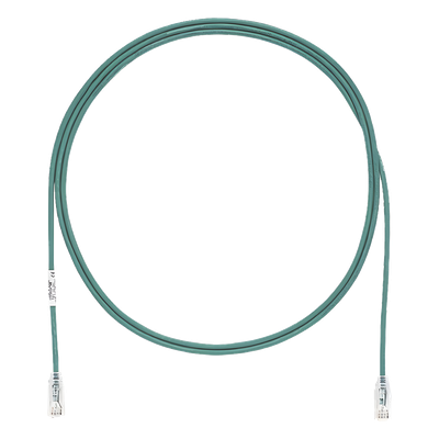 Cable de Parcheo TX6, UTP Cat6, Diámetro Reducido (28AWG), Color Verde, 2.74 Metros (9 Pies)