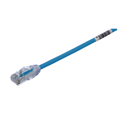 Cable de Parcheo UTP Cat6A, CM/LSZH, Diámetro Reducido (28AWG), Color Azul, 1.22 Metros (4 Pies)