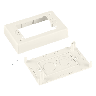 Caja de Pared Superficial Sencilla, de Dos Piezas, Uso Universal con Placas de Pared, Color Blanco