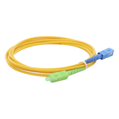 Jumper de Fibra Óptica Monomodo SC/APC-SC/UPC Simplex de 2 Metros (6.56 Pies), 3mm