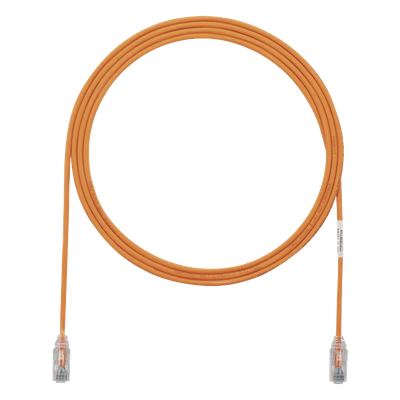 Cable de Parcheo TX6, UTP Cat6, Diámetro Reducido (28AWG), Color Naranja, 2.13 Metros (7 Pies)