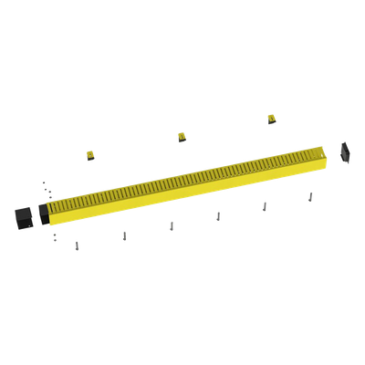 Kit de Administrador de Cables Vertical FiberRunner 4X4, Incluye Soportes de Montaje y Accesorios, Color Amarillo