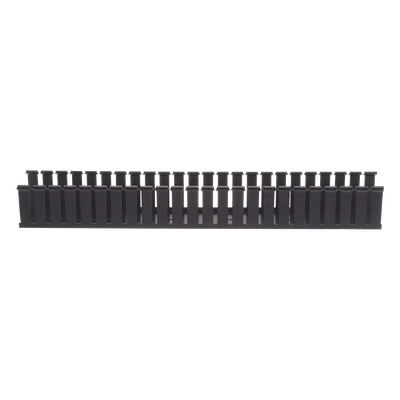 Canaleta Ranurada de PVC sin Tapa, Tipo G, 82.6 mm de Ancho, 79.2 mm de Alto y 1828.8 mm de Largo, Color Negro