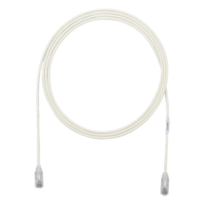 Cable de Parcheo TX6, UTP Cat6, Diámetro Reducido (28AWG), Color Blanco Mate, 1.22 Metros (4 Pies)