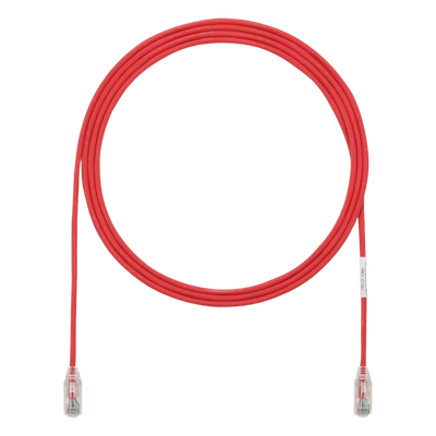 Cable de Parcheo TX6, UTP Cat6, Diámetro Reducido (28AWG), Color Rojo, 10.06 Metros (33 Pies)