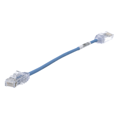 Cable de Parcheo TX6, UTP Cat6, Diámetro Reducido (28AWG), Color Azul, 20 cm (7.87 pulgadas)