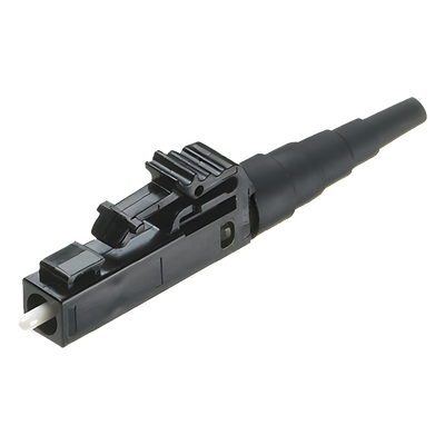 Conector de Fibra Óptica Multimodo OM2, OM3 y OM4, LC Simplex, Pulido en Campo, Color Negro