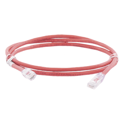 Cable de Parcheo UTP Categoría 6, con Plug Modular en Cada Extremo - 2 Metros (6.56 Pies) - Rojo