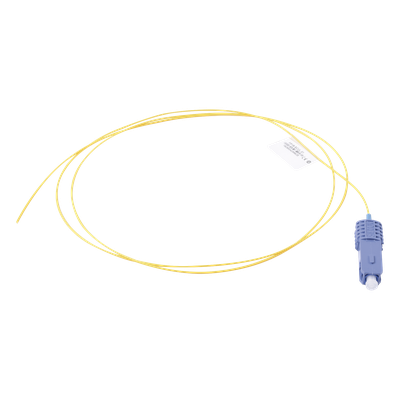 Pigtail de Fibra Óptica SC/UPC Simplex, Monomodo OS1/OS2 XGLO, OFNR, Color Amarillo, 1 Metro (3.28 Pies)