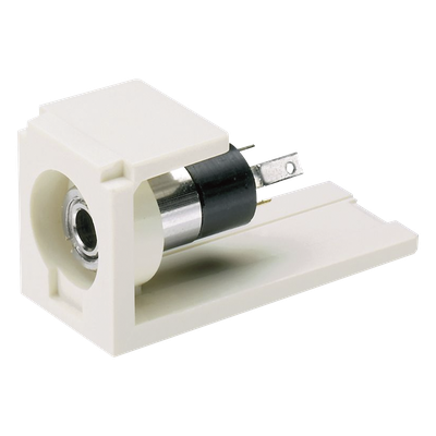 Módulo Estéreo de 3.5 mm (0.14 Pulgadas), Tipo Mini-Com, Para Soldar, Color Blanco Mate