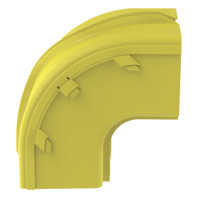Bajada Vertical Exterior de 90º sin Tapa, Para uso con Canaletas 6X4 FiberRunner™, Color Amarillo